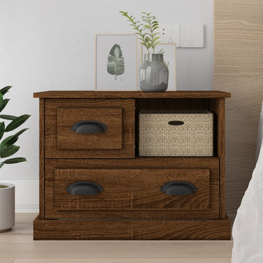 vidaXL Bedside Cabinet Brown Oak 60x39x45 cm