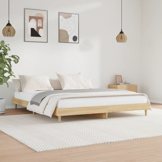 vidaXL Bed Frame Sonoma Oak 200x200 cm Engineered Wood