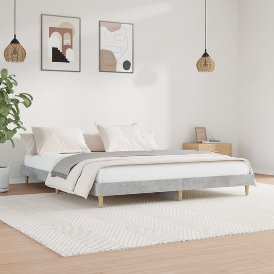 vidaXL Bed Frame Concrete Grey 180x200 cm Engineered Wood