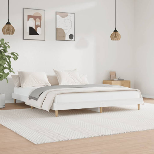 vidaXL Bed Frame High Gloss White 120x200 cm Engineered Wood