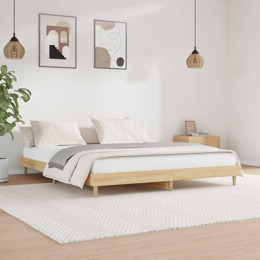 vidaXL Bed Frame Sonoma Oak 120x200 cm Engineered Wood