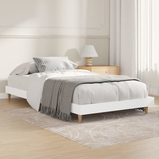 vidaXL Bed Frame White 100x200 cm Engineered Wood