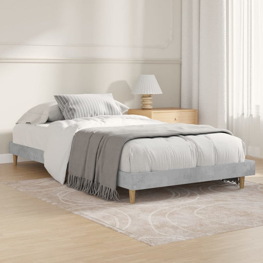 vidaXL Bed Frame Concrete Grey 100x200 cm Engineered Wood