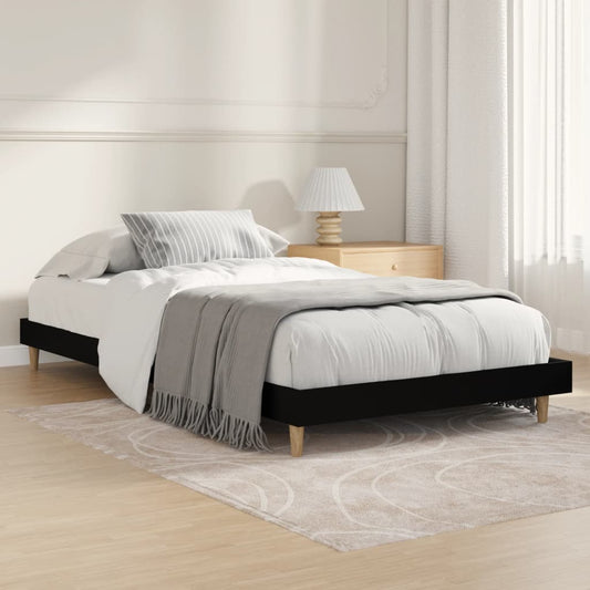 vidaXL Bed Frame Black 90x200 cm Engineered Wood