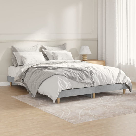 vidaXL Bed Frame Concrete Grey 135x190 cm Engineered Wood