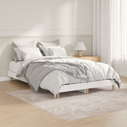 vidaXL Bed Frame High Gloss White 120x190 cm Engineered Wood