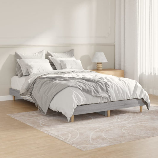vidaXL Bed Frame Grey Sonoma 120x190 cm Engineered Wood