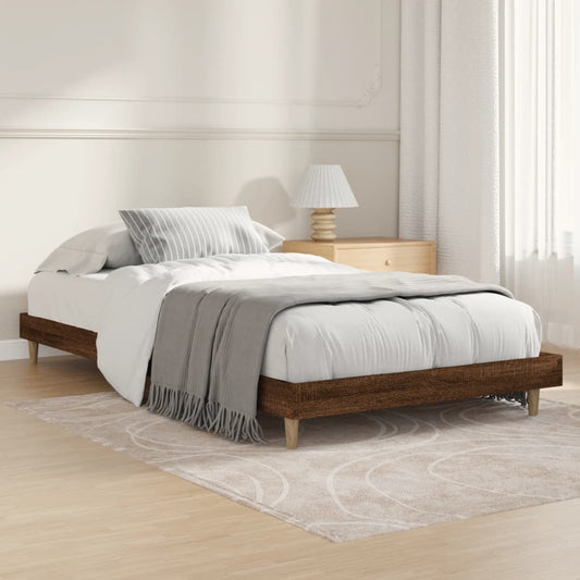 vidaXL Bed Frame Brown Oak 90x190 cm Engineered Wood