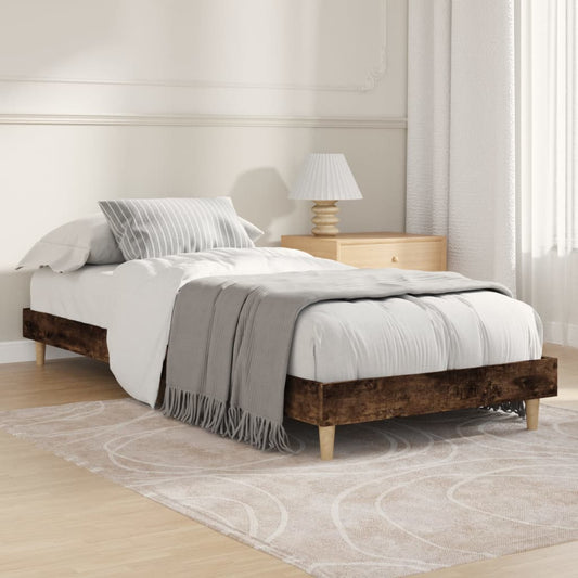 vidaXL Bed Frame Smoked Oak 75x190 cm Engineered Wood