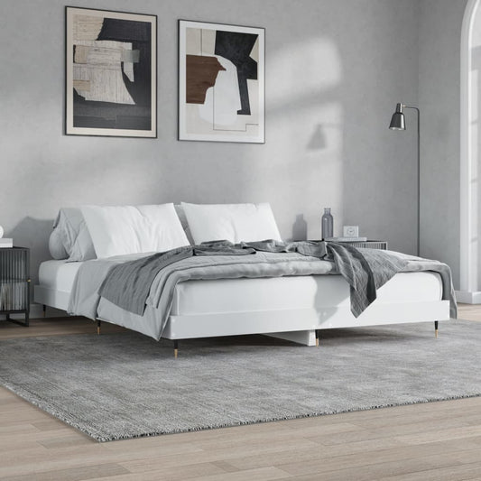 vidaXL Bed Frame White 120x200 cm Engineered Wood
