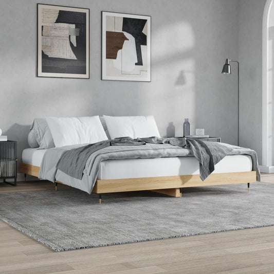 vidaXL Bed Frame Sonoma Oak 120x200 cm Engineered Wood