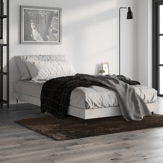 vidaXL Bed Frame Concrete Grey 100x200 cm Engineered Wood