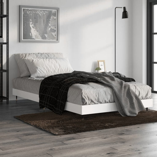 vidaXL Bed Frame White 90x200 cm Engineered Wood