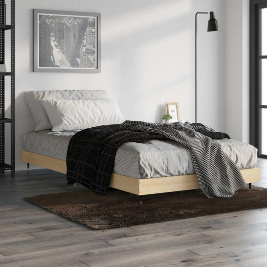 vidaXL Bed Frame Sonoma Oak 90x200 cm Engineered Wood