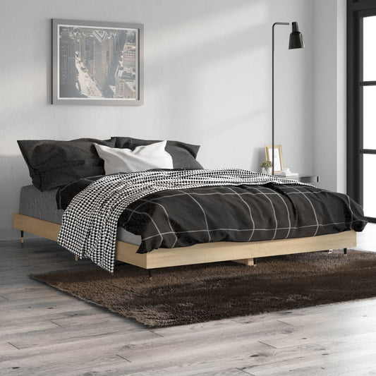 vidaXL Bed Frame Sonoma Oak 135x190 cm 4FT6 Double Engineered Wood