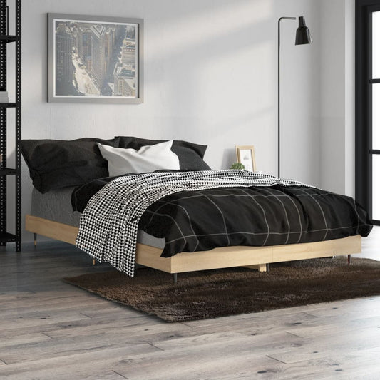 vidaXL Bed Frame Sonoma Oak 120x190 cm 4FT Small Double Engineered Wood