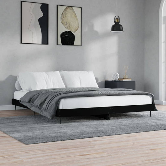 vidaXL Bed Frame Black 120x200 cm Engineered Wood