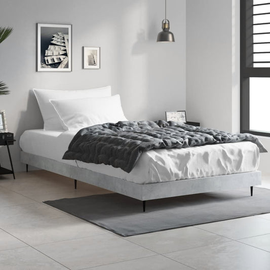 vidaXL Bed Frame Concrete Grey 90x200 cm Engineered Wood