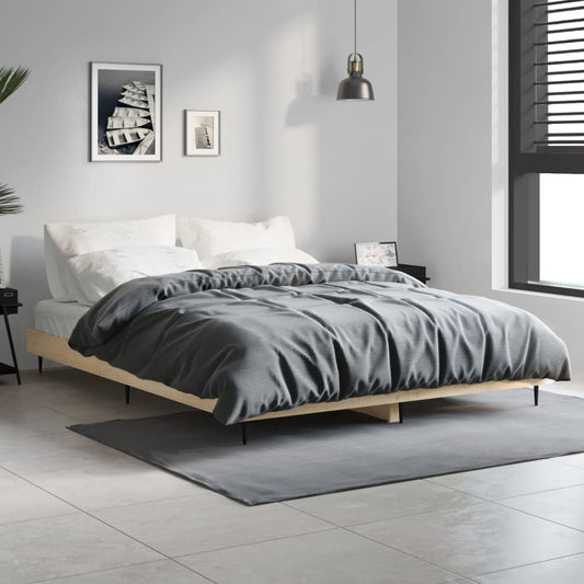vidaXL Bed Frame Sonoma Oak 140x190 cm Engineered Wood