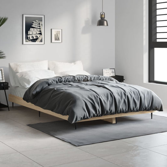 vidaXL Bed Frame Sonoma Oak 120x190 cm 4FT Small Double Engineered Wood