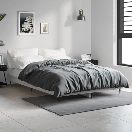 vidaXL Bed Frame Grey Sonoma 120x190 cm 4FT Small Double Engineered Wood
