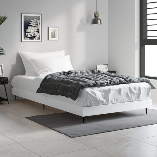 vidaXL Bed Frame White 90x190 cm 3FT Single Engineered Wood