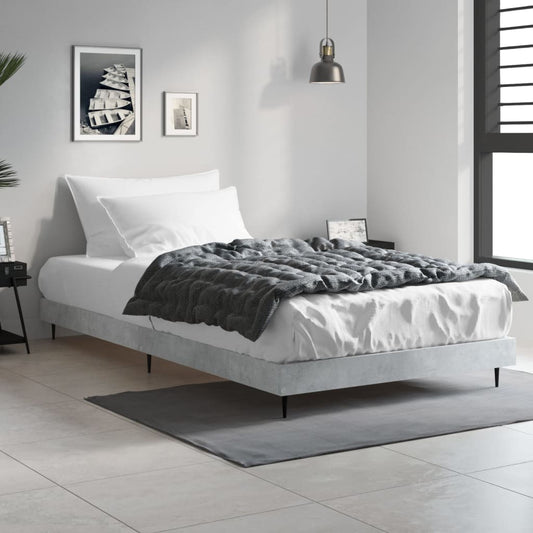 vidaXL Bed Frame Concrete Grey 90x190 cm 3FT Single Engineered Wood