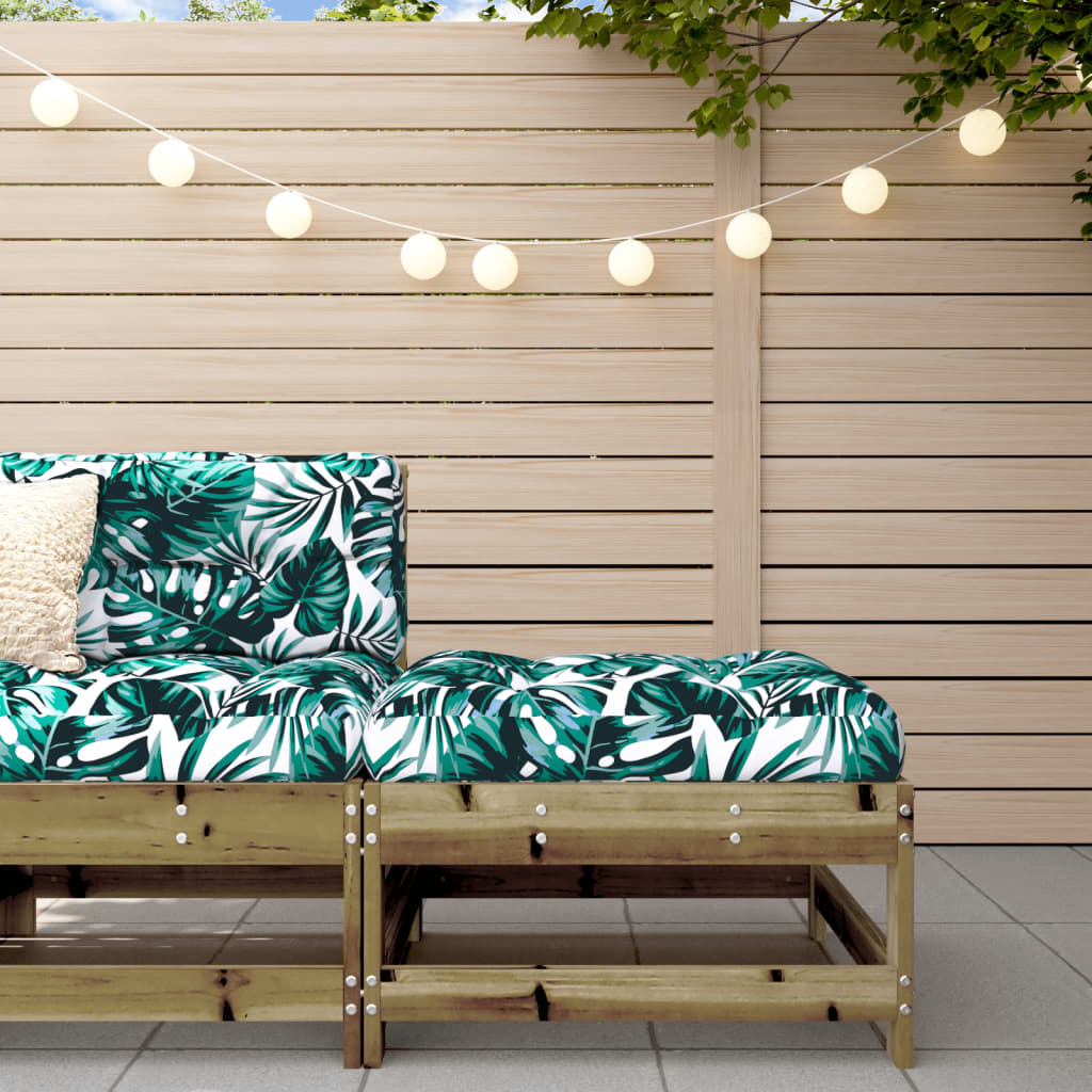 vidaXL Garden Footstool with Cushion Impregnated Wood Pine