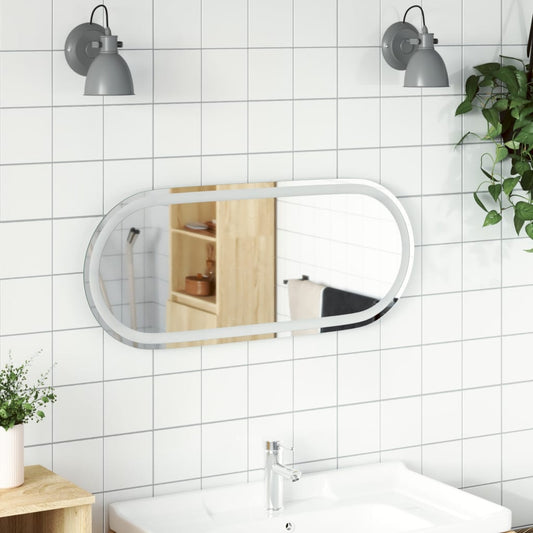 vidaXL LED Bathroom Mirror 80x35 cm Oval