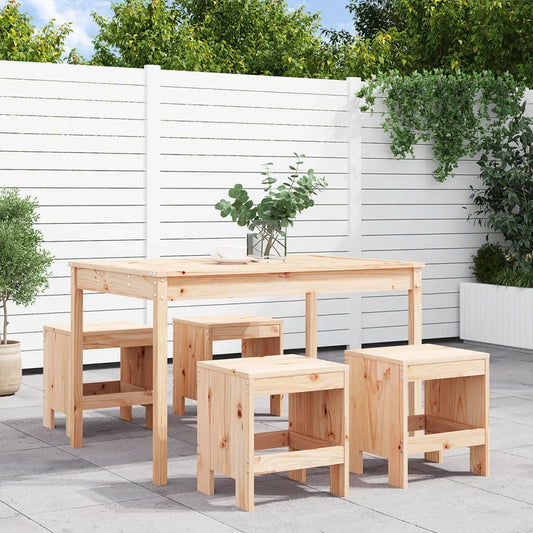 vidaXL 5 Piece Garden Dining Set Solid Wood Pine