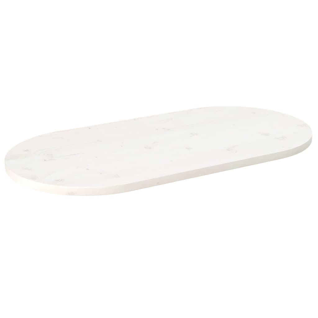 vidaXL Table Top White 110x55x2.5 cm Solid Wood Pine Oval