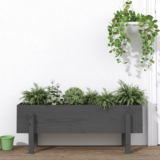vidaXL Garden Raised Bed Grey 101x30x38 cm Solid Wood Pine