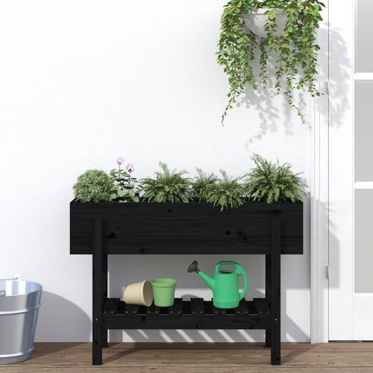 vidaXL Garden Raised Bed Black 101x30x69 cm Solid Wood Pine