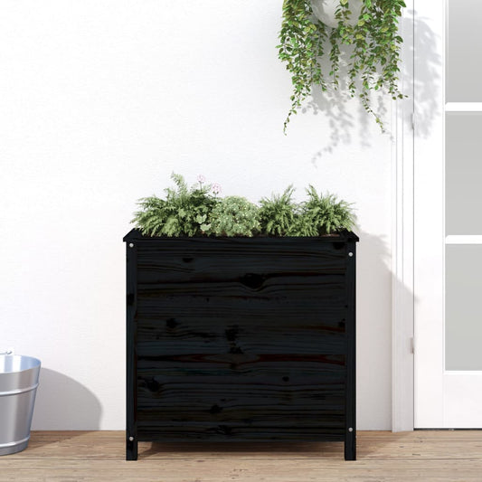 vidaXL Garden Planter Black 82.5x40x78 cm Solid Wood Pine