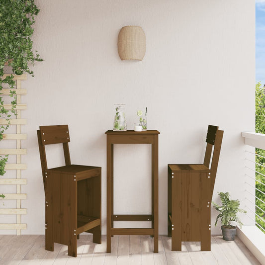vidaXL Bar Stools 2 pcs Honey Brown 40x48.5x115.5 cm Solid Wood Pine