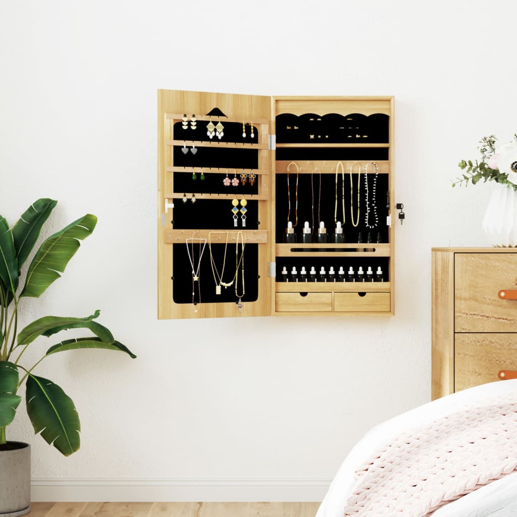 vidaXL Mirror Jewellery Cabinet Wall Mounted 37.5x10x67 cm