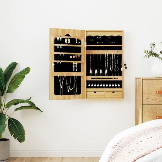 vidaXL Mirror Jewellery Cabinet Wall Mounted 37.5x10x67 cm