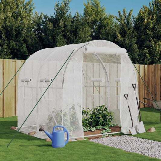 vidaXL Greenhouse with Steel Frame White 4 må_ 2x2x2 m