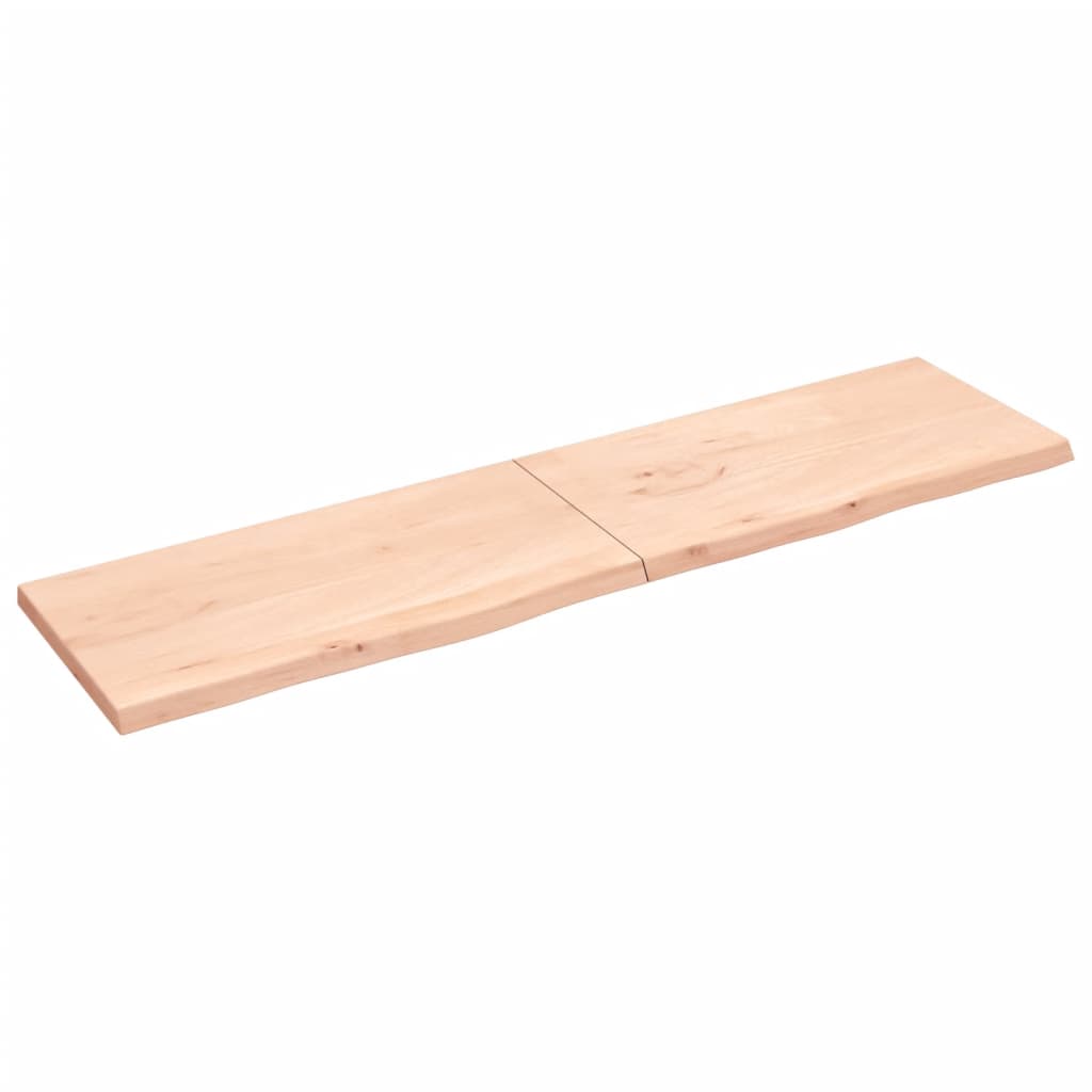 vidaXL Wall Shelf 200x50x(2-4) cm Untreated Solid Wood Oak