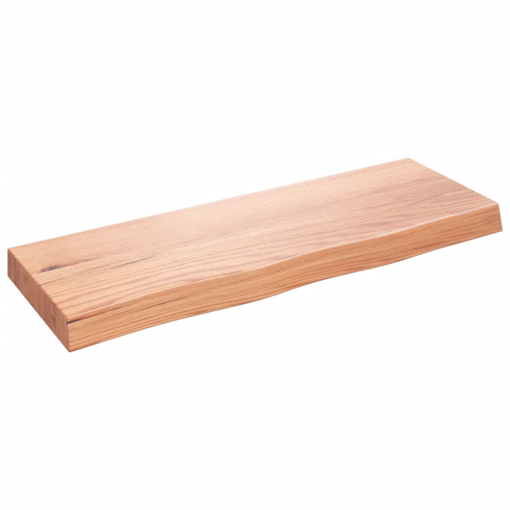 vidaXL Wall Shelf Light Brown 80x30x(2-6) cm Treated Solid Wood Oak