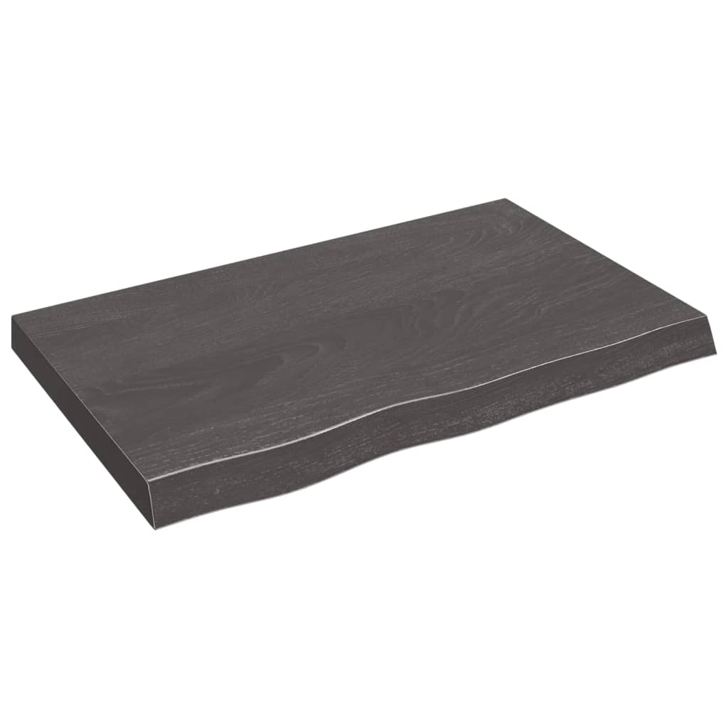 vidaXL Wall Shelf Dark Grey 80x50x(2-6) cm Treated Solid Wood Oak