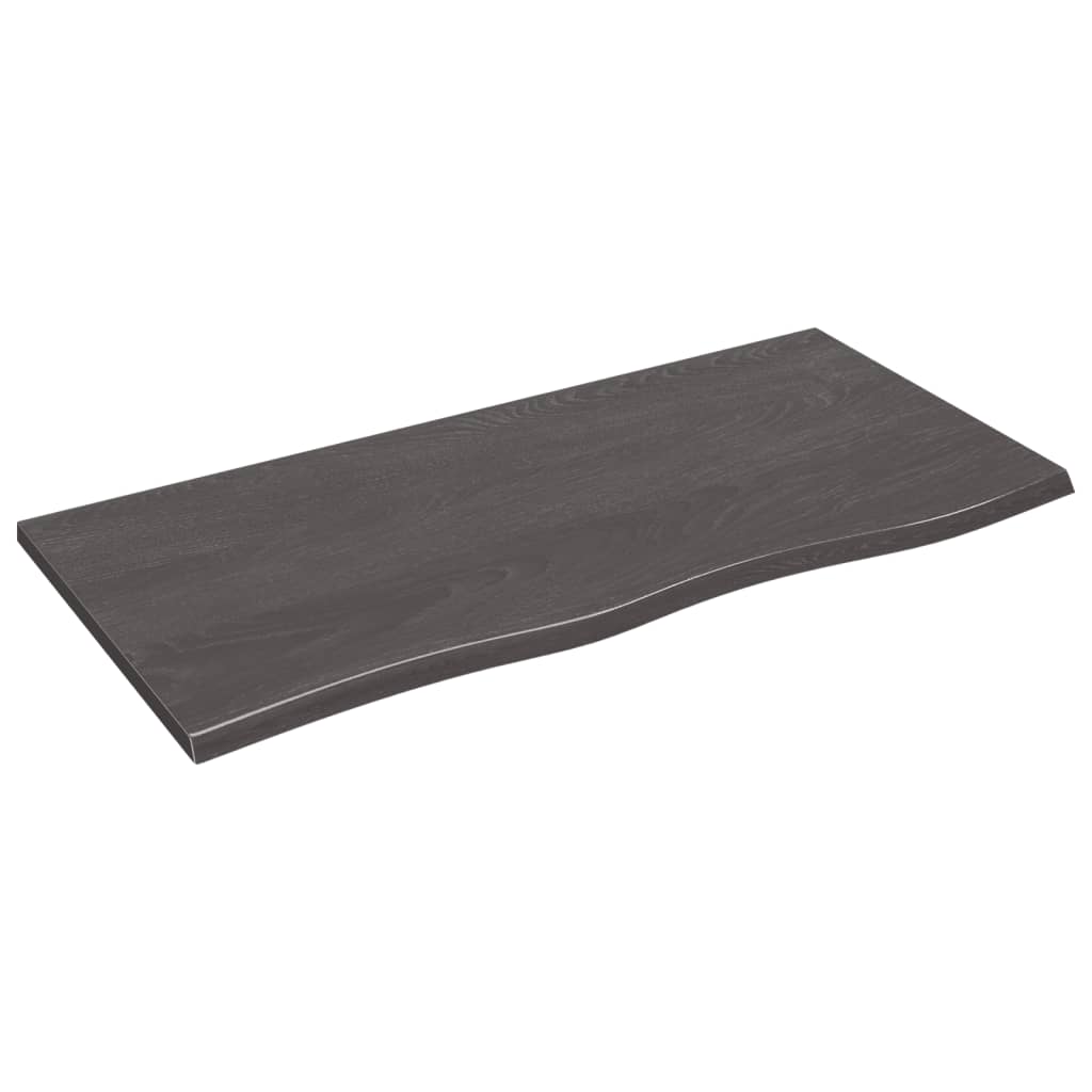 vidaXL Wall Shelf Dark Grey 100x50x2 cm Treated Solid Wood Oak