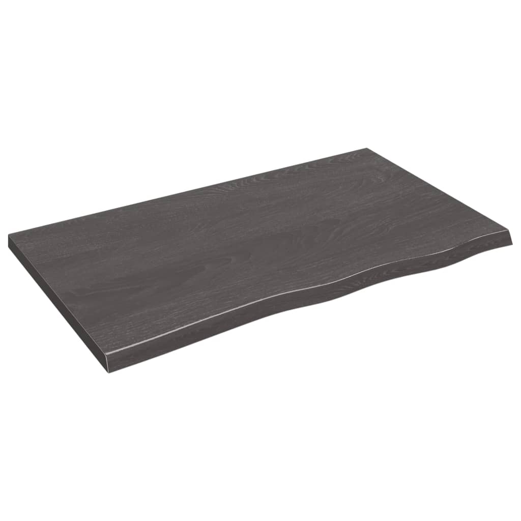 vidaXL Wall Shelf Dark Grey 100x60x(2-4) cm Treated Solid Wood Oak