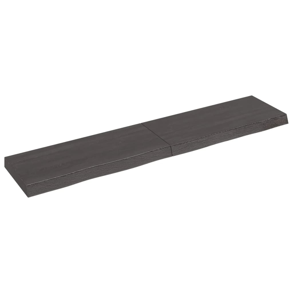 vidaXL Wall Shelf Dark Grey 140x30x(2-6) cm Treated Solid Wood Oak