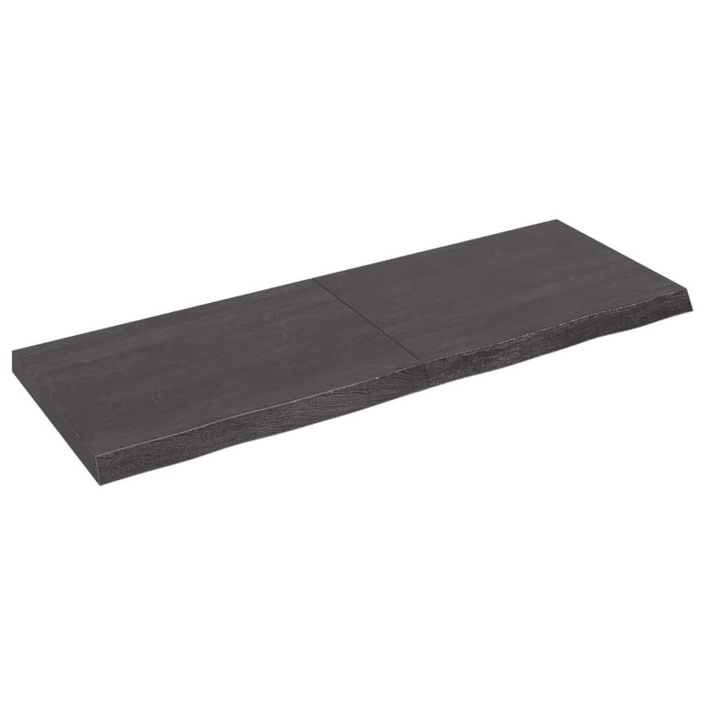 vidaXL Wall Shelf Dark Grey 140x50x(2-6) cm Treated Solid Wood Oak