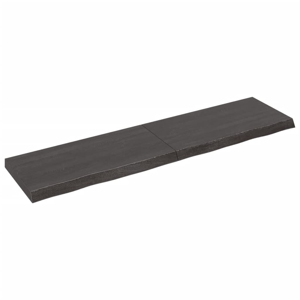 vidaXL Wall Shelf Dark Grey 160x40x(2-6) cm Treated Solid Wood Oak