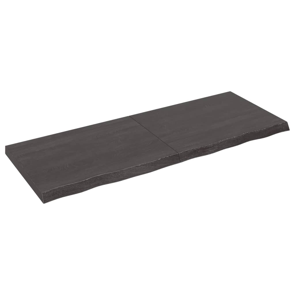 vidaXL Wall Shelf Dark Grey 160x60x(2-6) cm Treated Solid Wood Oak