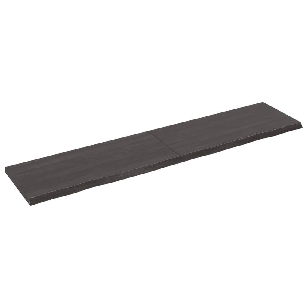 vidaXL Wall Shelf Dark Grey 180x40x(2-4) cm Treated Solid Wood Oak