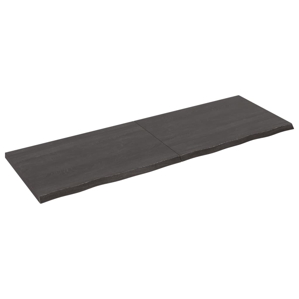 vidaXL Wall Shelf Dark Grey 180x60x(2-4) cm Treated Solid Wood Oak