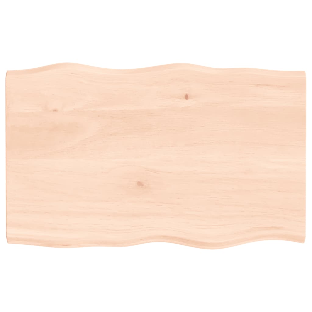 vidaXL Table Top 80x50x2 cm Untreated Solid Wood Oak Live Edge